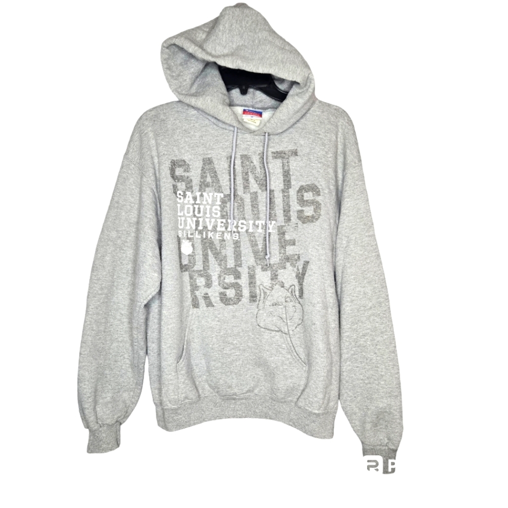 Champion St. Louis University Billikens heathered gray Hoodie sz Medium Unisex‎